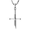 Silver Gothic Warrior Sword Pendant Necklace