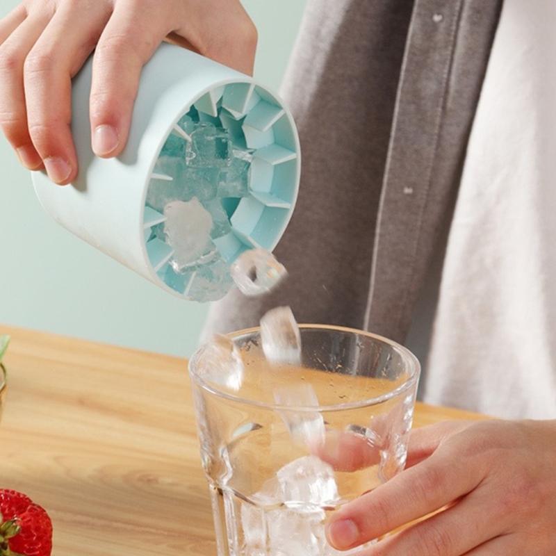 Heat Resistant Silicone Ice Cubes Mold For Cocktails And Drink Portable Cylinder Ice Mould Kitchen Accessories