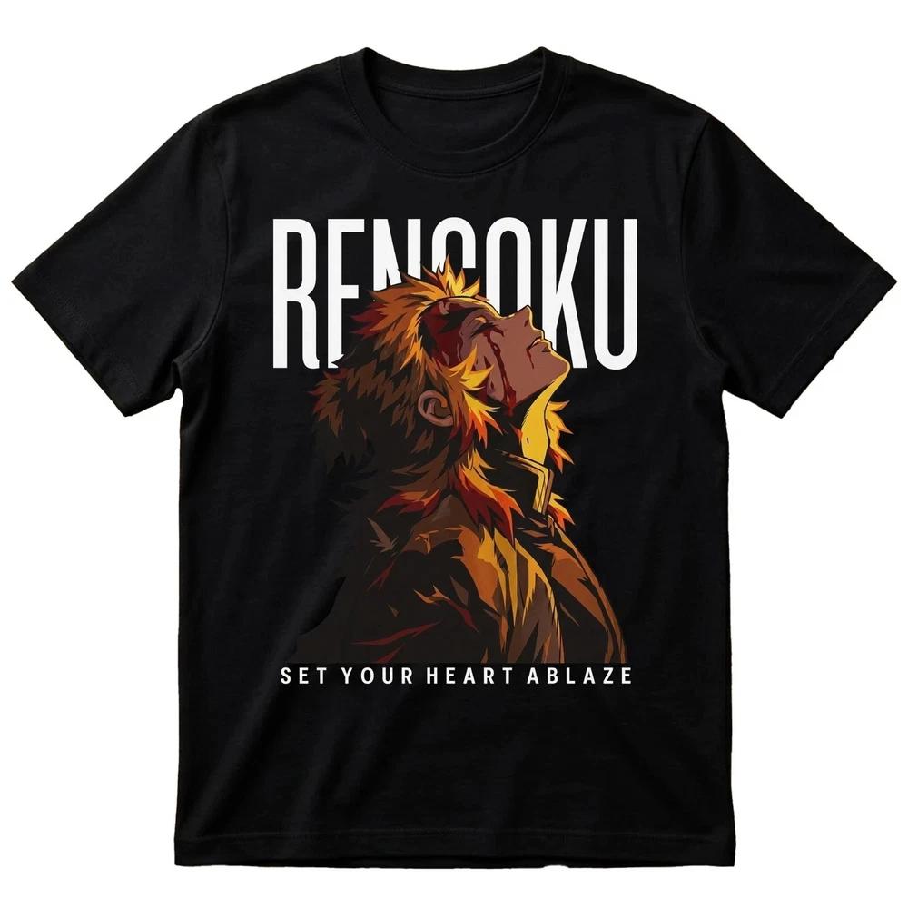 Rengoku Anime T Shirt Gift For Her Him Unisexga Graphic Tee UK S
