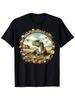 Men'S Vintage Dinosaur Floral T-Shirt - Cute Cottagecore Aesthetic with Heat Tra