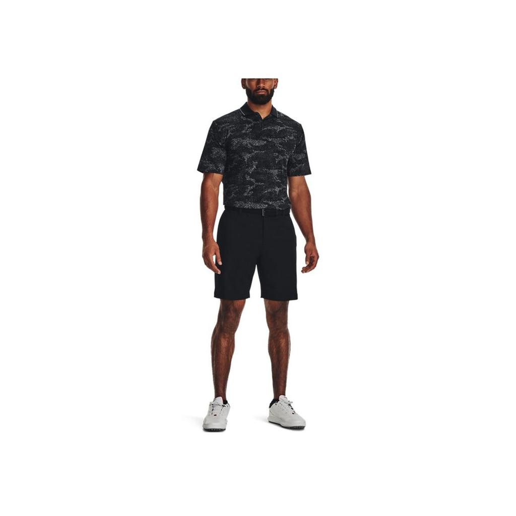 Under Armour Iso-Chill All-Over Print Golf Polo Shirt Men Tops Black 1377365-001