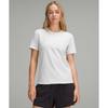 Organic CoTTon STraighT Hem Crewneck T shirT heaThered Core ulTra lighT Grey