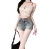 Women's Retro High-Waist Denim Shorts - Slim Fit, Summer Style