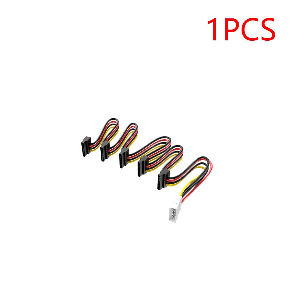 

1/2/3PCS 4Pin to 15Pin 1-to-5 SATA Power Splitter 18AWG Tinned Copper for 3.5/2.5 HDD/Optical Drive Stable Power Supply