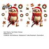 Removable Winter Wall Decals Christmas Cute Owl Static Window Clings Santa Hat Scarf Wreath Bell Snowflake Holiday Glass for Windows Decals,