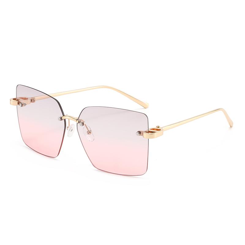 New Arrival Rimless Sunglasses For Women Metal Frame Luxury High Sense Anti Ultraviolet Fashion Cross-border Sun Glasses Outdoor Daily Eyewear
