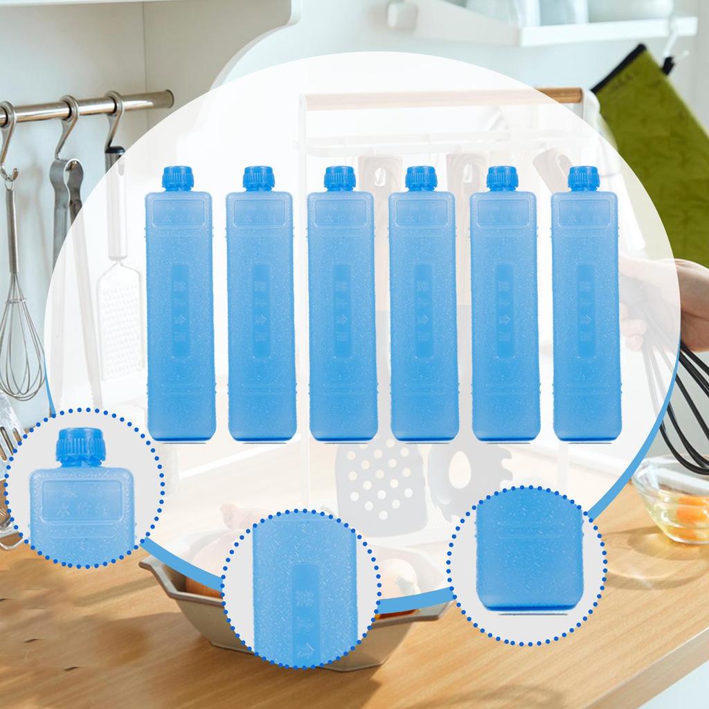 6 Pieces Reusable Ice Packs for Food Drink Cooling Ice Blocks for Hiking Picnic Beach  travel ice freezer blocks Ice Brick Packs