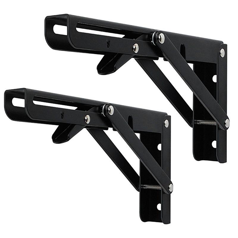 Folding Shelf Brackets Heavy Duty Metal Shelf Hinge Rack Wear-Resistant Supplies For Kitchen Bathroom Shop Garage Balcony