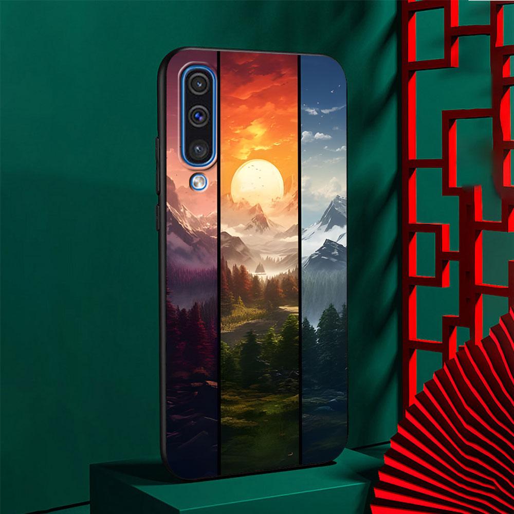

Landscape Mountain Case for Samsung Galaxy A03 A04s A20 A30 A20e A70 A70s A50 A40 A30s A50s A20s A10s A10 TPU Black Phone Cover Samsung A10