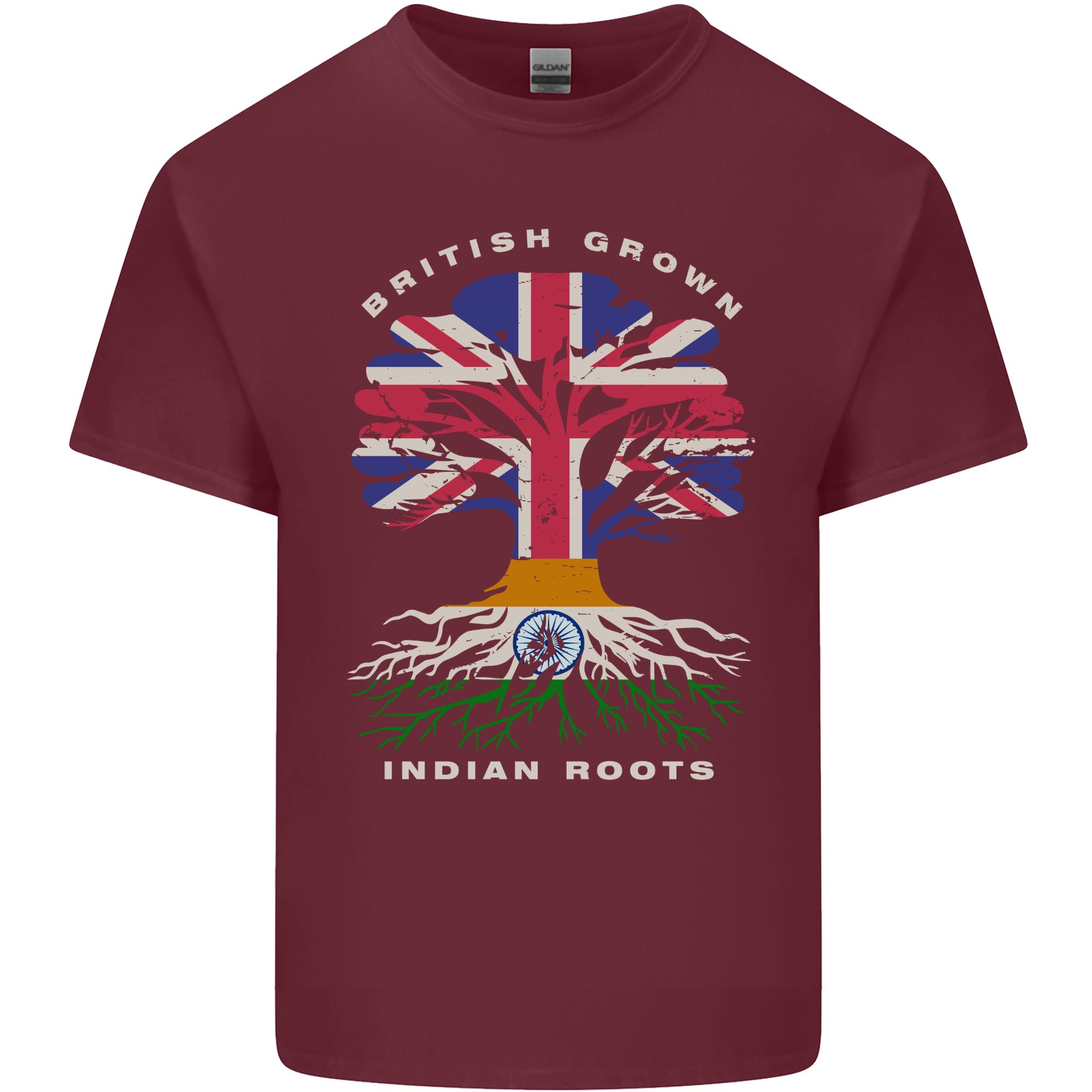British Grown Indian Roots India Flag Unisexs Light Cotton Tshirt S