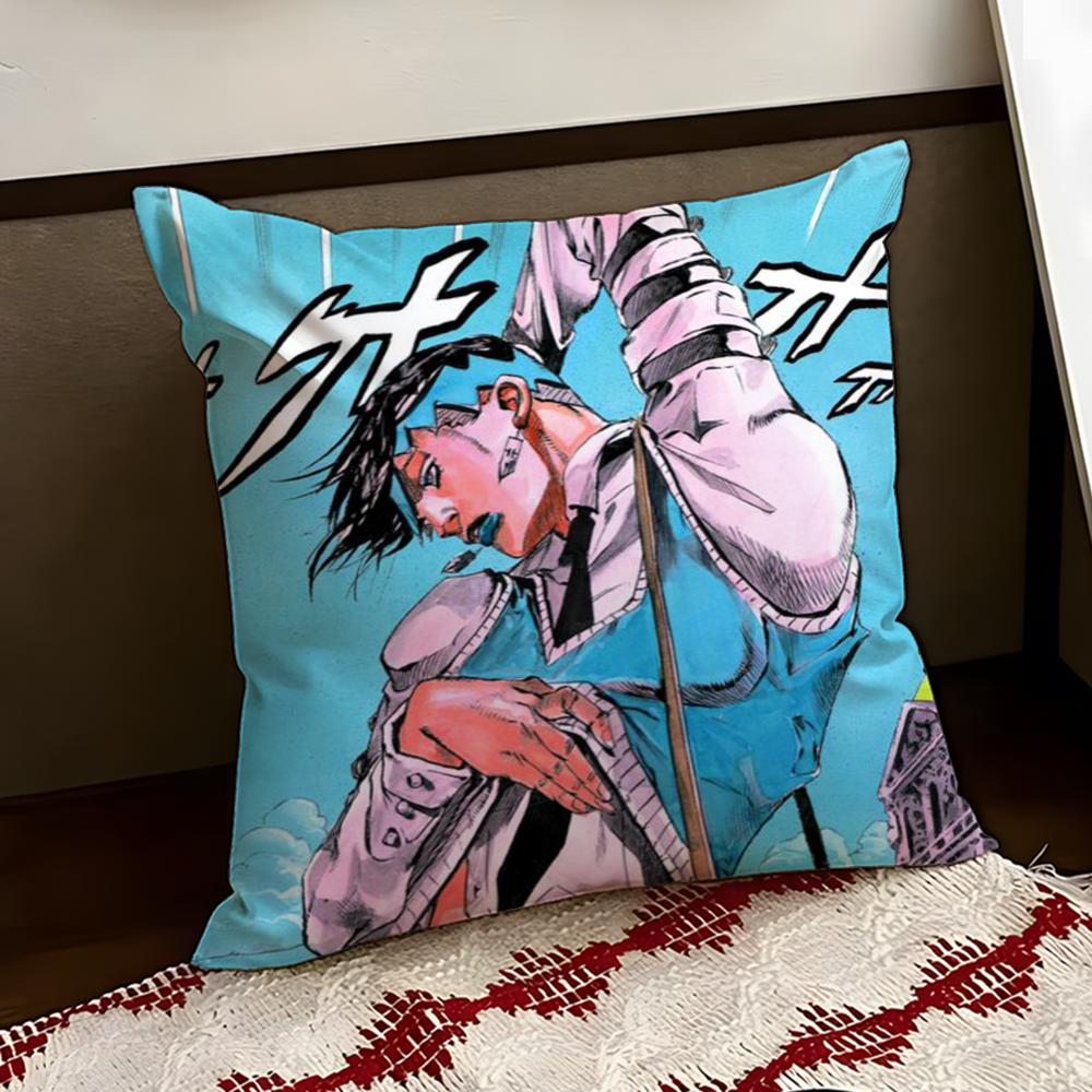 JJoJos BBizarre Adventure Cushion Cover Reversible Soft Durable Pillow Cover Home  Car MultiScene Use for Daily Comfort