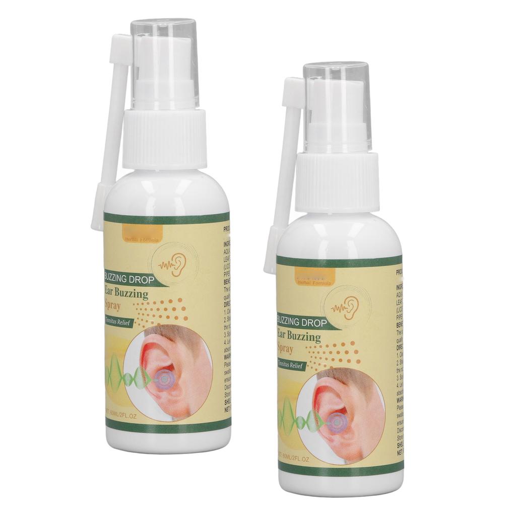 Tinnitus Relief Spray Sooth Discomfort Reduce Ear Noise Improve Hearing Ringing Ears Spray 60ML X 2