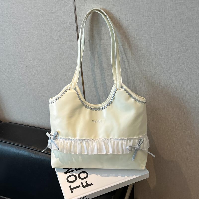 Sweet Bow Underarm Bag Women's 2025 New Trendy Fashion Korean Tote Bag Versatile Large-capacity Shoulder Bag