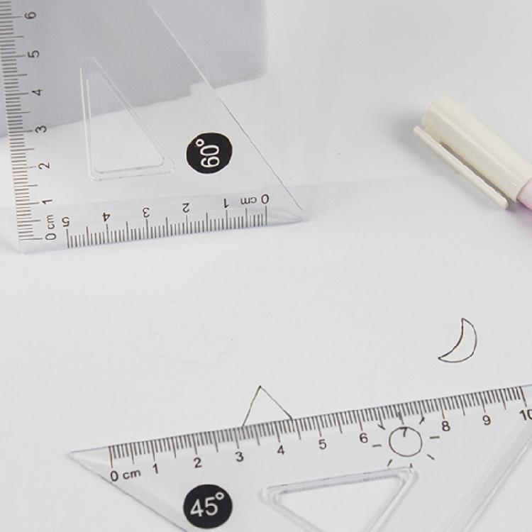 4 Pcs Plastic Ruler Set Math Geometry Set Triangle Ruler Drawing Tool Drafting Supplies for Artists and Students