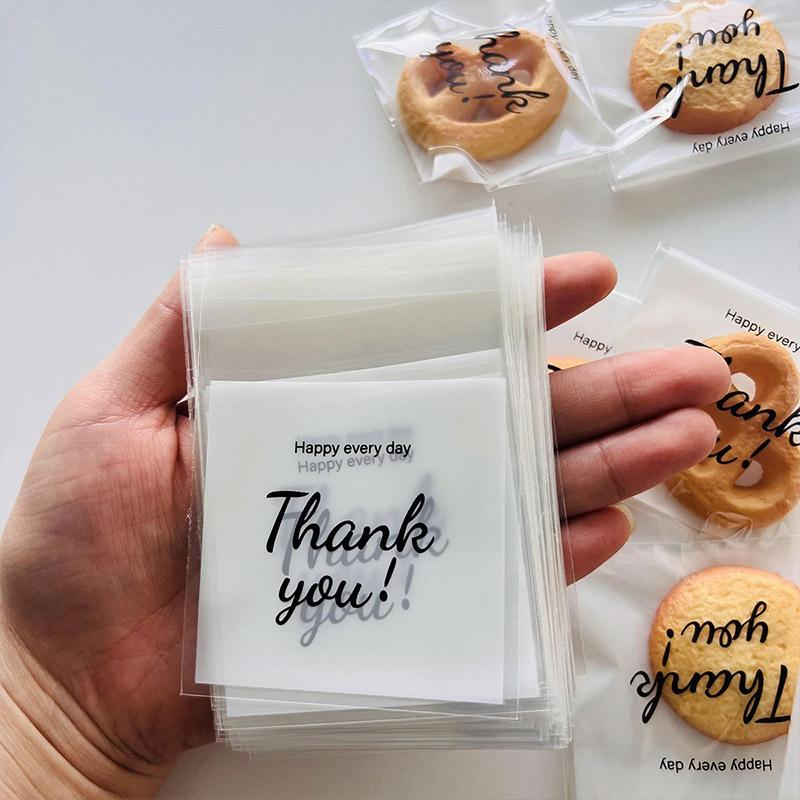 100/300/500PCS White Small Gift Bag Small Self Sealing OPP Bag For Storing Gifts Cookies Candies Self-adhesive Packaging
