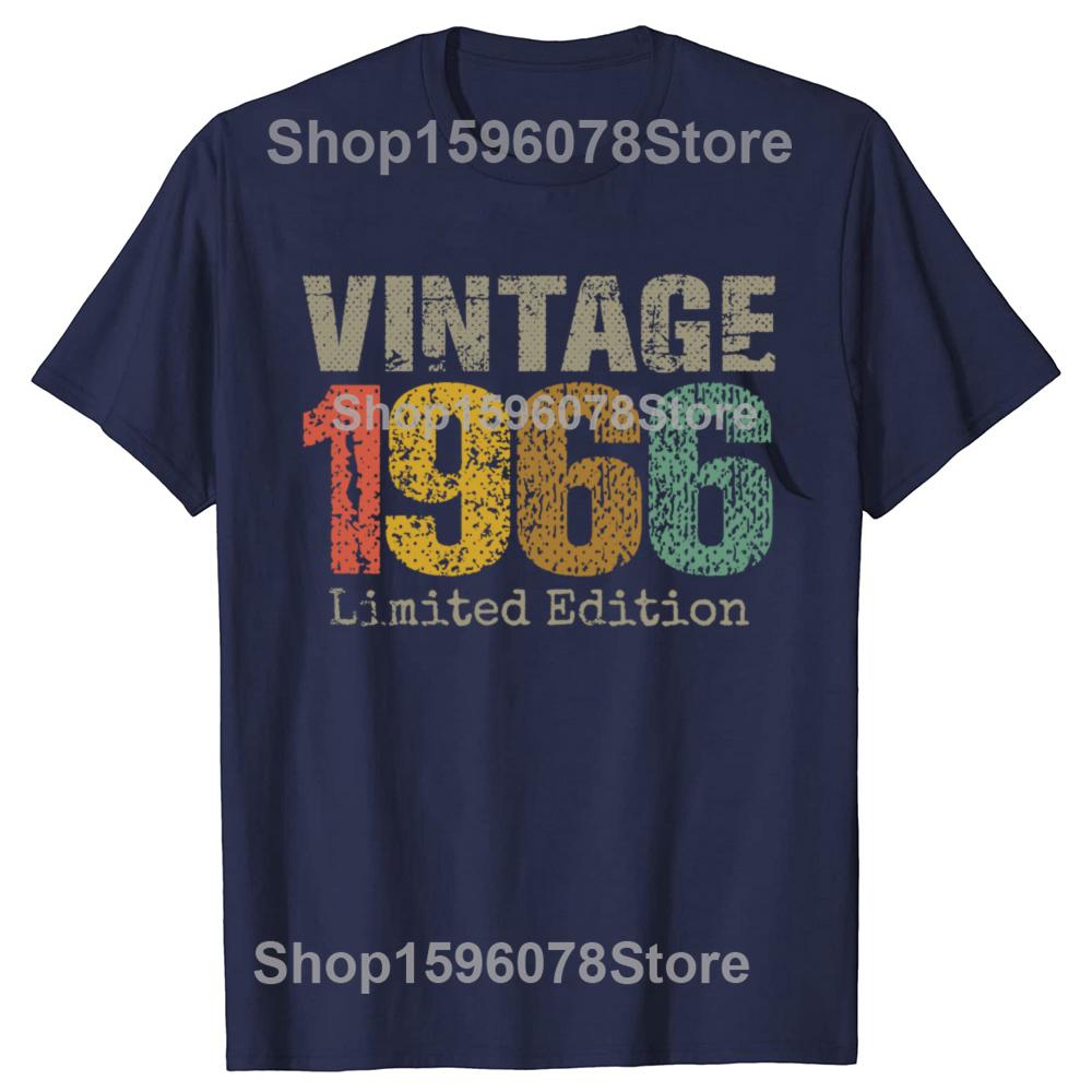 New Men 60 Year Old Gifts Vintage 1966 Limited Edition T Shirt Oversize Printed Casual Tee shirt Casual Short Sleeve Vintage