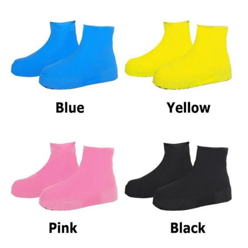 1Pair Waterproof, rainy, non slip, wear-resistant rain shoe cover, silicone shoe cover