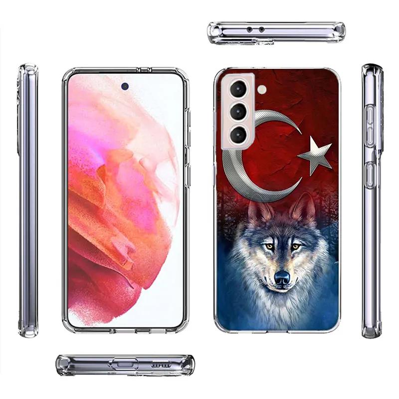 Turkey Turkish Flag Phone Case For Samsung Galaxy S25 Edge S24 S23 FE S21 S20 Plus S22 S26 Ultra Cover Clear Cases TPU Capa Shel