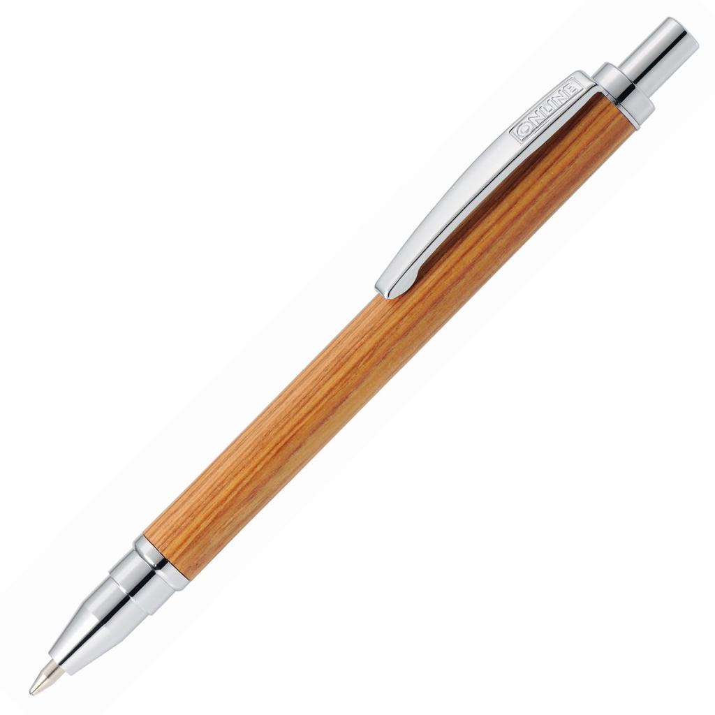 ONLINE Mini Wood Bamboo Ballpoint Officially Imported Pen, Oil-Based, 31084,