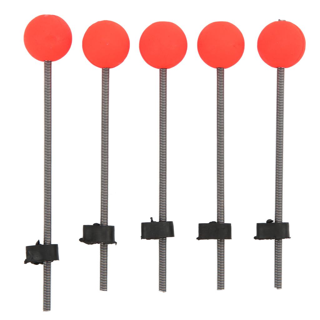 5PCS Mini Winter Ice Fishing Rod Top Tip Portable Outdoor Fishing Rod Red Ball Spring Tips
