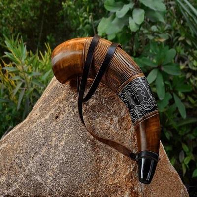 Blowing Horn Handcrafted Ox Horn Bugle War Horn Loud Sound Norse Cosplay, Festivals, Ceremonies Medieval Horn Gift