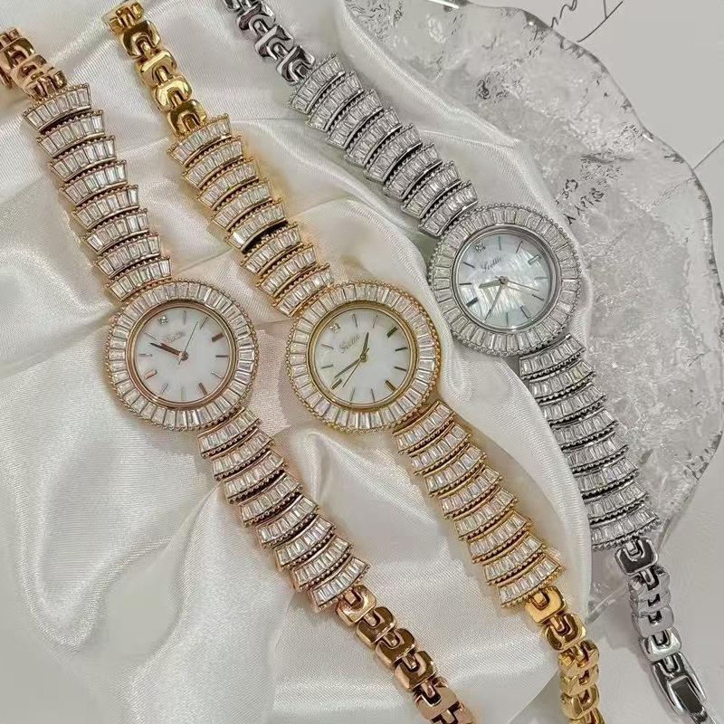 Bracelet Watch Women'S Full Diamond Fritillary Plate Light Luxury Fashion Trend Sense Waterproof Women'S Watch 9538