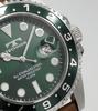 TECHNOS Dive Watch with Leather Metal Rotating Men's Strap, Strap, Bezel, Green, TASM419MM-L