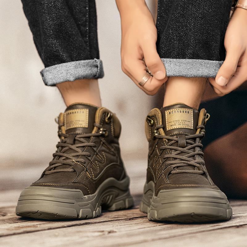 Fashion Autumn and winter boots Comfortable trendy men's casual style Daily office Outdoor street Thick soled high top men's shoes Hot