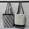 New Women's Knitted Shoulder Bag Large Capacity Bucket Bag for Shopping Commute Crossbody