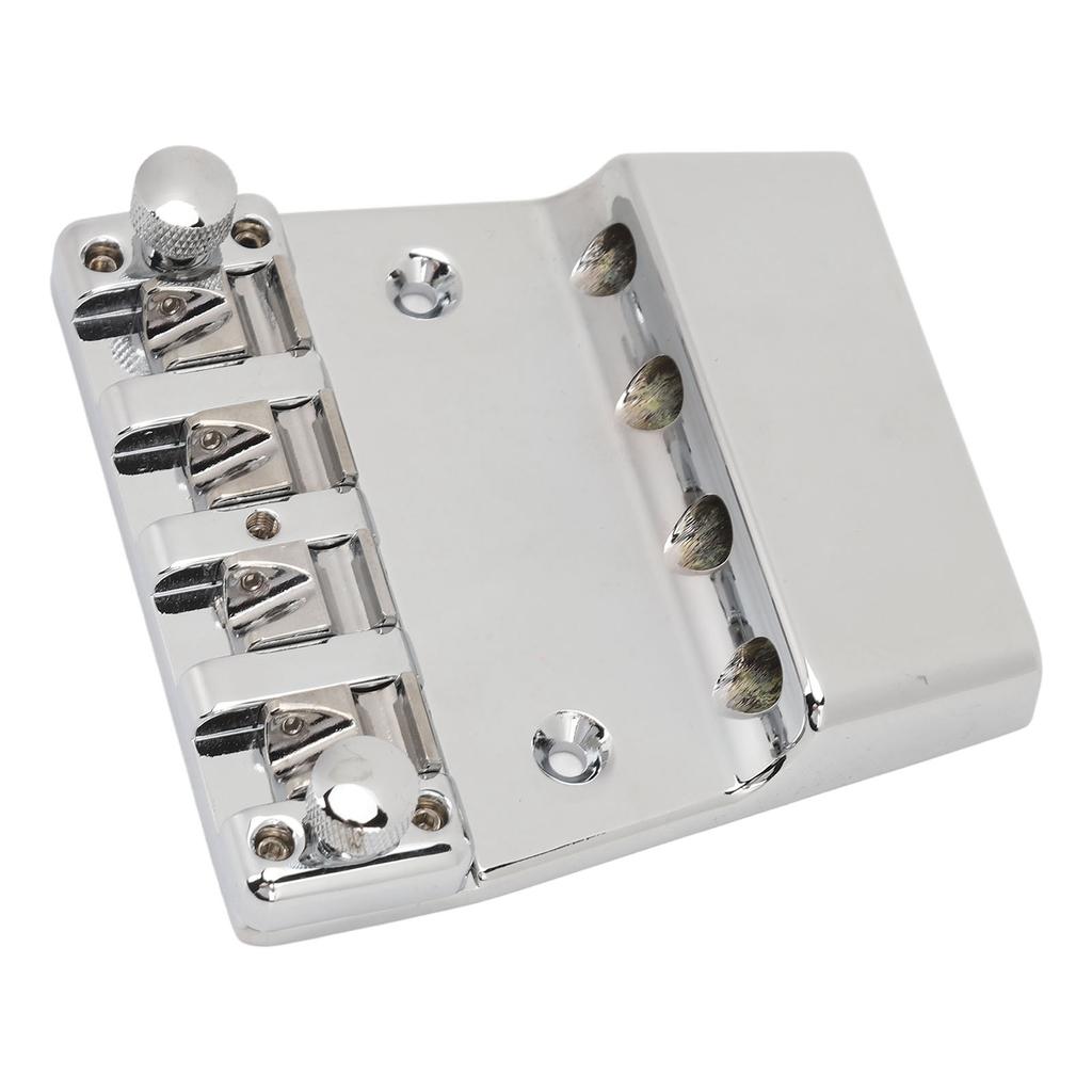 Electric Bass Bridge Replacement 4 Strings Height Adjustable Zinc Alloy Roller String Saddle Bass