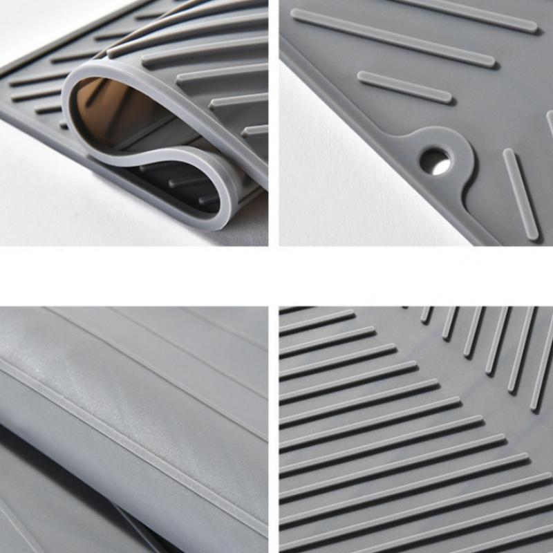 1Kitchen Draining Mat Household Dining Table Heat Insulation Mat Silicone Slope Tableware Plate Cup Storage Mat Bathroom Water F
