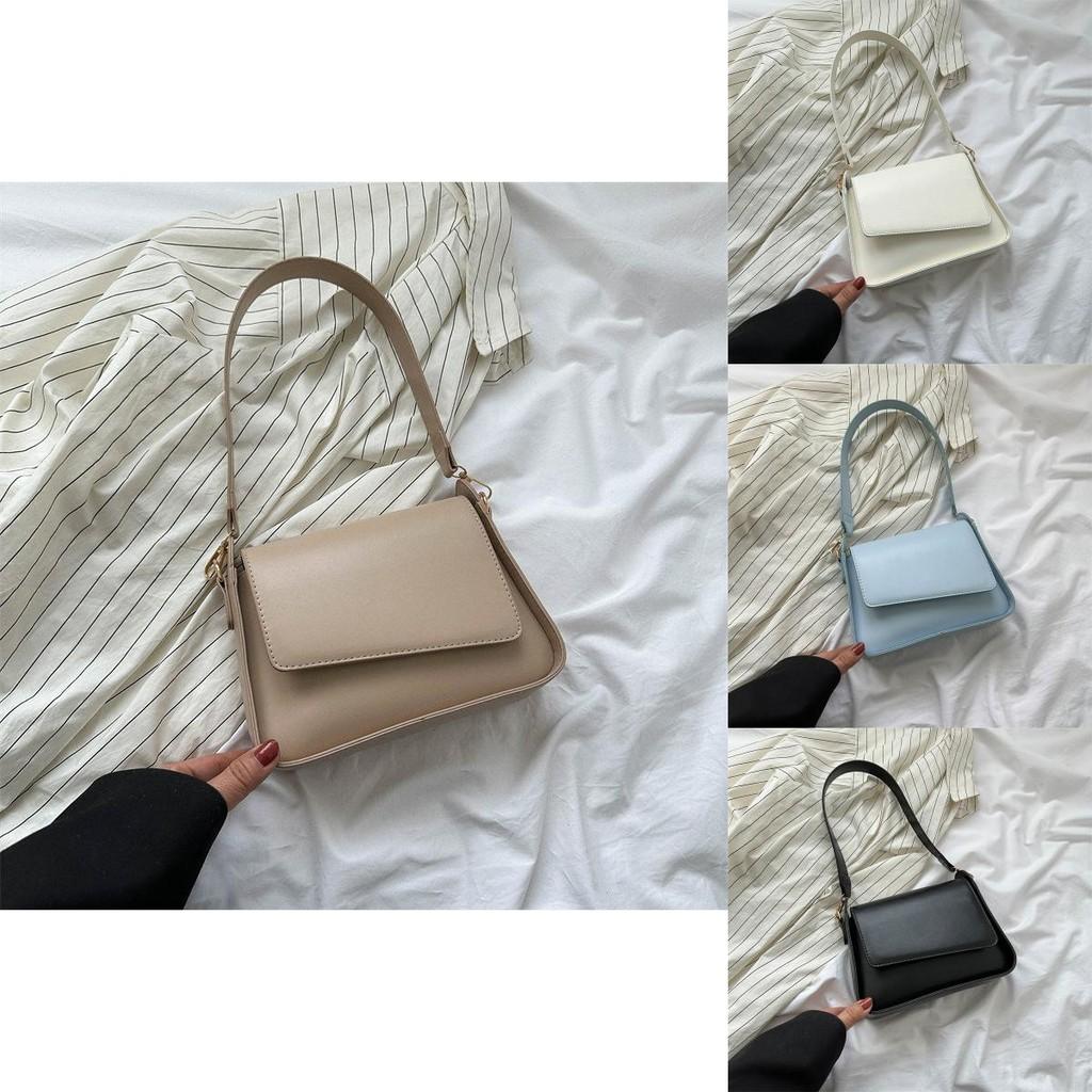 Modern Trendy Square Bag Sleek Pu Material Shoulder Bag For Daily Wear In Black White Blue And Khaki