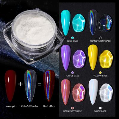 Nail Art Universal Laserpuder, Japanischer Bunter Magischer Spiegel Glitzer, Laser Spiegel Regenbogen Glitzer