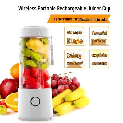 Wireless Portable 6-Blade Rechargeable Mini Juicer Cup for Fruits and Ice