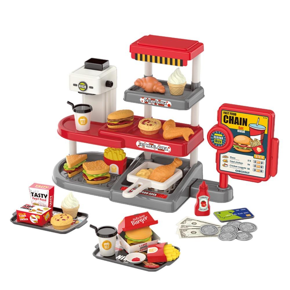 Kinder Rollenspiel Spielzeug Simulierter Hamburger Fast Food Theke Mini Set Geschenk