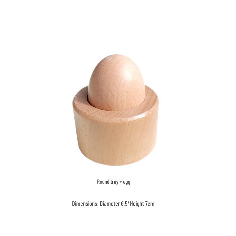 Edukacyjna Drewniana Piłka Chwytakowa i Grzechotka Ręczna dla Niemowląt w Wieku 1-3 Lat