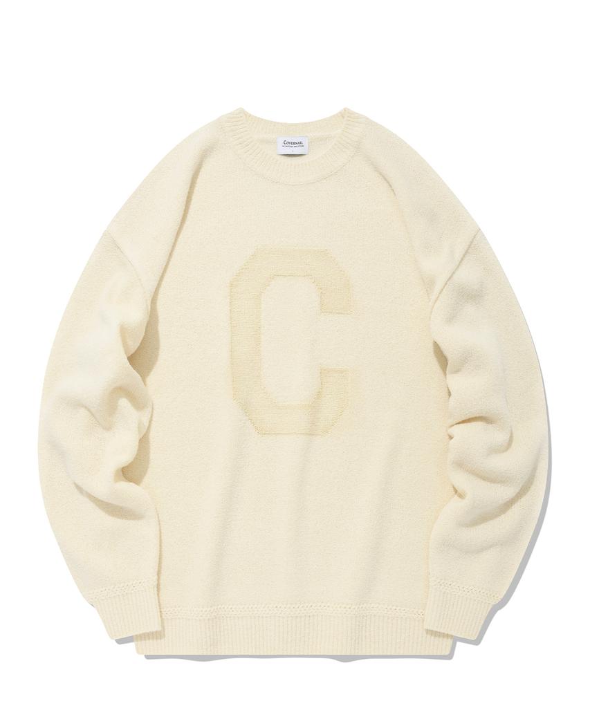 COVERNAT Boucle C Logo Knit Ivory