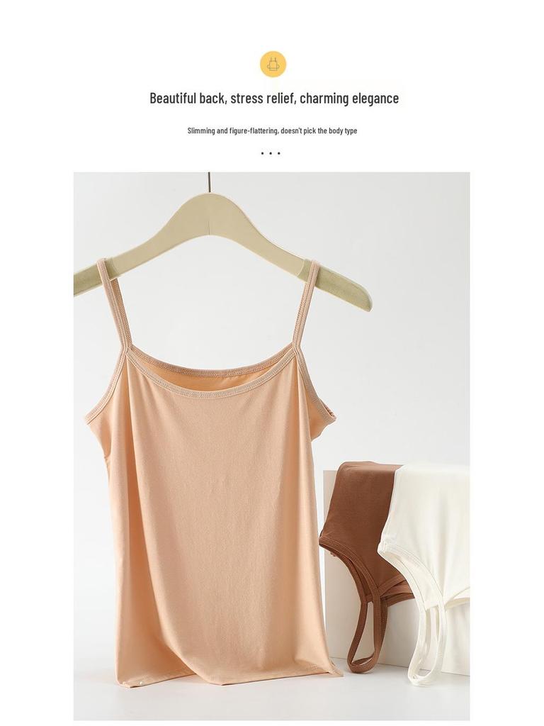 Women's Spring-Summer Modal Camisole: Breathable, Slimming, Seamless, Solid Color Base Layer