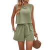Europäische und amerikanische Damenmode Anzug 1116 Sommer Temperament ärmelloses Oberteil Shorts zweiteiliges Set