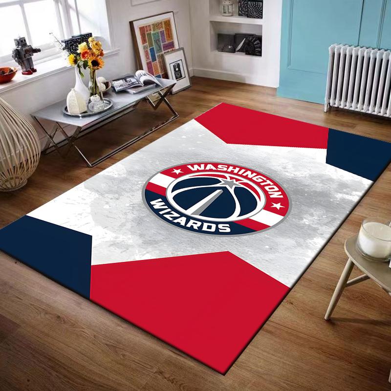 Washington Wizards Basketball Logo Teppich Rutschfester Teppich geeignet für Wohnzimmer- und Schlafzimmer-Sofas