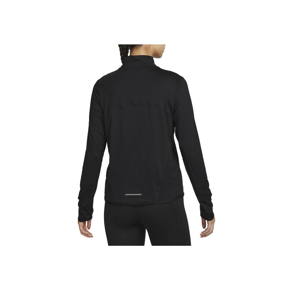 Nike Solid Color Logo Crew Neck Long Sleeve Running T-Shirt Women Tops Black FB4317-010