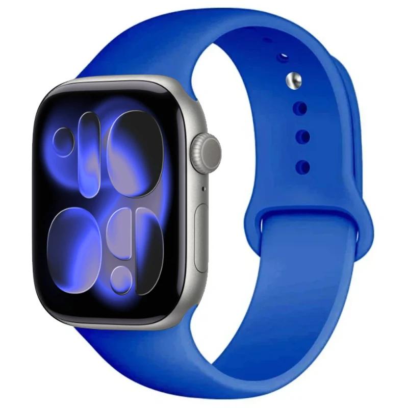 For Watch Bands 46mm 42mm 45mm 44mm 40mm Silicone Sport Bracelet Iwatch Series 11 10 - 8 7 6 5 4 SE 9 Ultra 3/2 49mm Strap