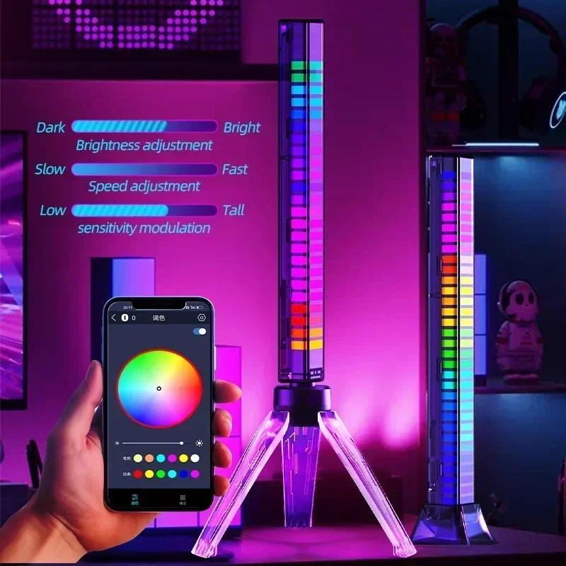 4D/3D RGB Sound Pickup Lamp LED Atmosphere Lights Music Sync Muticolor Light for Party Esports Game Room Automobile Decoration