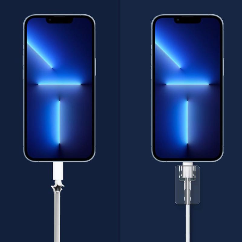 5Pcs Soft Silicone Charger Cable Winder Fast Charging Cable Protector Sleeve For Phone Data Cord Clear Case Clip