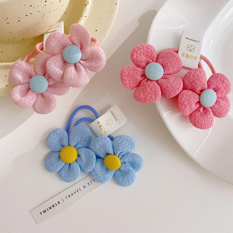 Sweet Rainbow Flower Hair Band Girls Headband Baby Does Not Hurt Hair Rubber Band Little Girl Hair Rope Simple Headgear Women
