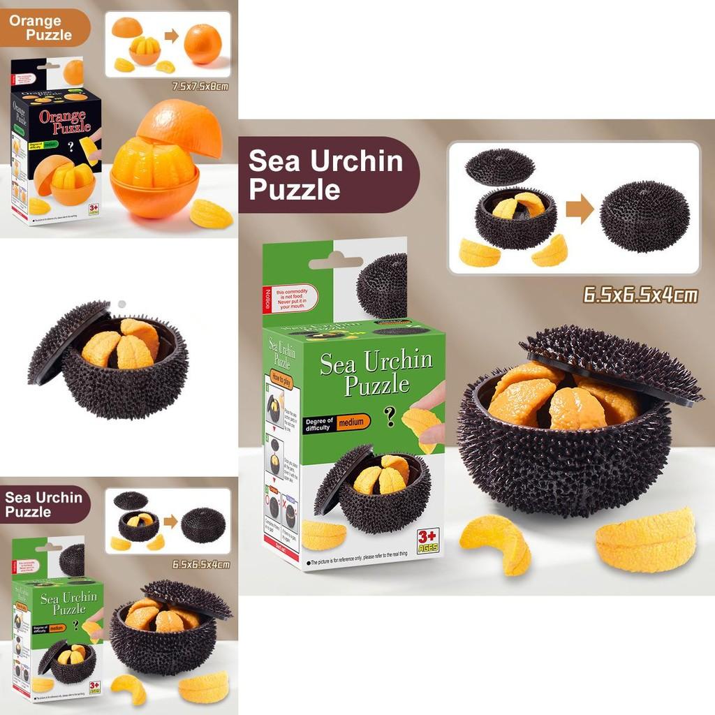 Engaging 3d Puzzle Toy Set Featuring Vibrant Orange Sea Urchin And Garlic For Kids Ages 8 To 12