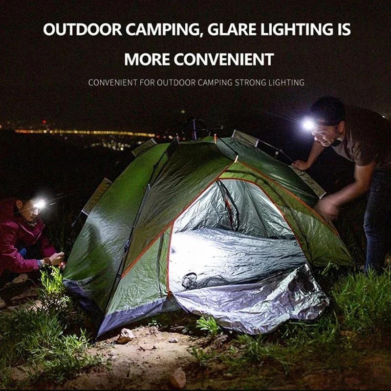 Camping LED Mini Headlights Portable COB Headlamps Waterproof Head Front Light With 3 Switch Modes LED Lights Excluding batterie