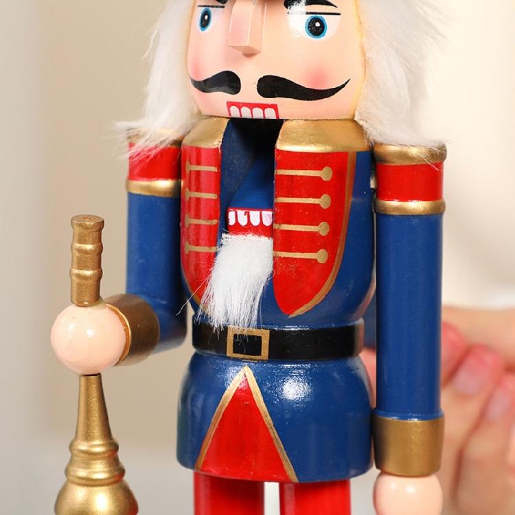 Christmas Nutcracker Ornament Set, Traditional Wooden Painted Puppet Soldier