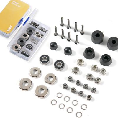 Elos Skateboard Hardware Kit Skateboard Longboard Accessories Set with Skateboard Skateboard Skateboard Rubber Bolts Lightweight 42 Pieces - & Screws,