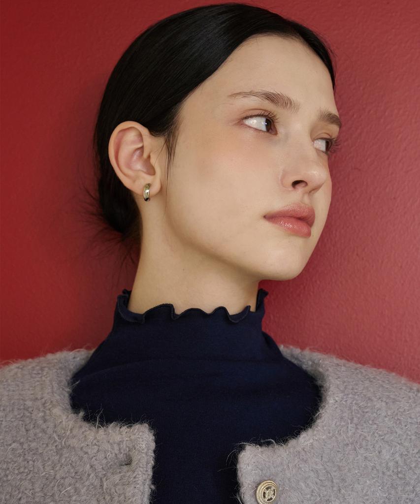 BIBYSEOB Neck Point Turtleneck Navy [T43]